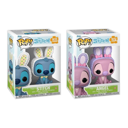 Lilo and Stitch Easter Funko Pop! Disney - Pack of 2 (Stitch #1533, and Angel #1534) Collectible Vinyl Figures (PRE-SALE)