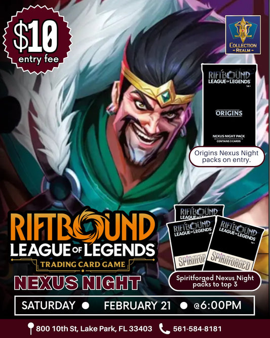 Riftbound: League of Legends TCG – Nexus Night – Feb 21 (Sat) 6:00 PM
