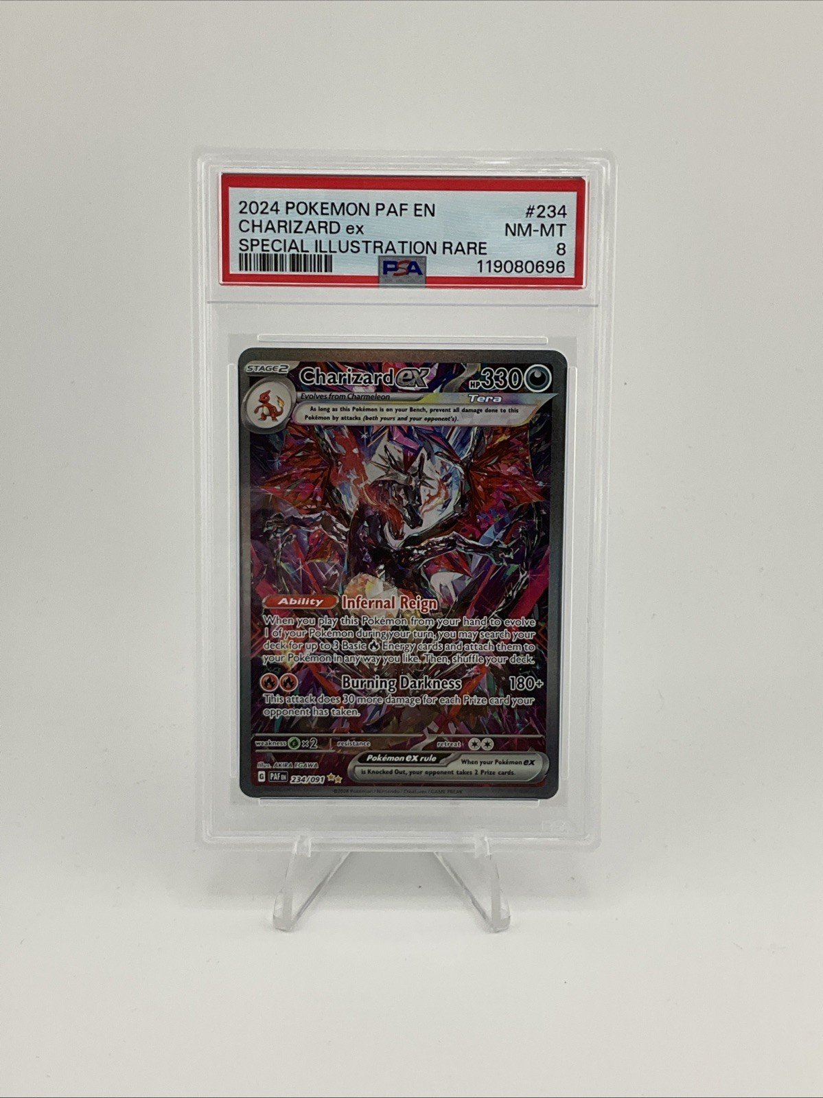 Pokemon TCG Charizard EX Paldean Fates Sir 234/091 PSA 8