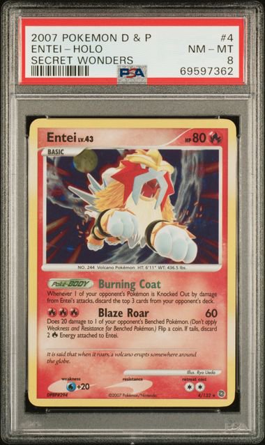 Pokemon Entei Holo D&P Secret PSA 8 7362