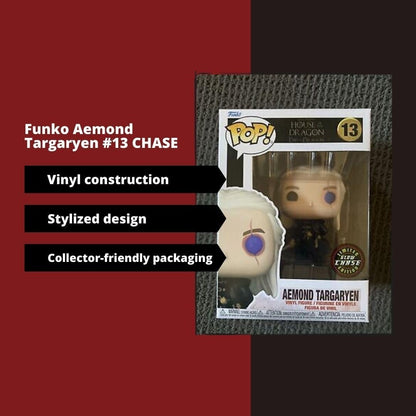 Aemond Targaryen Funko Pop! House of The Dragon - Glow Chase Limited Edition Vinyl Figure #13 with Display Box Protector Case