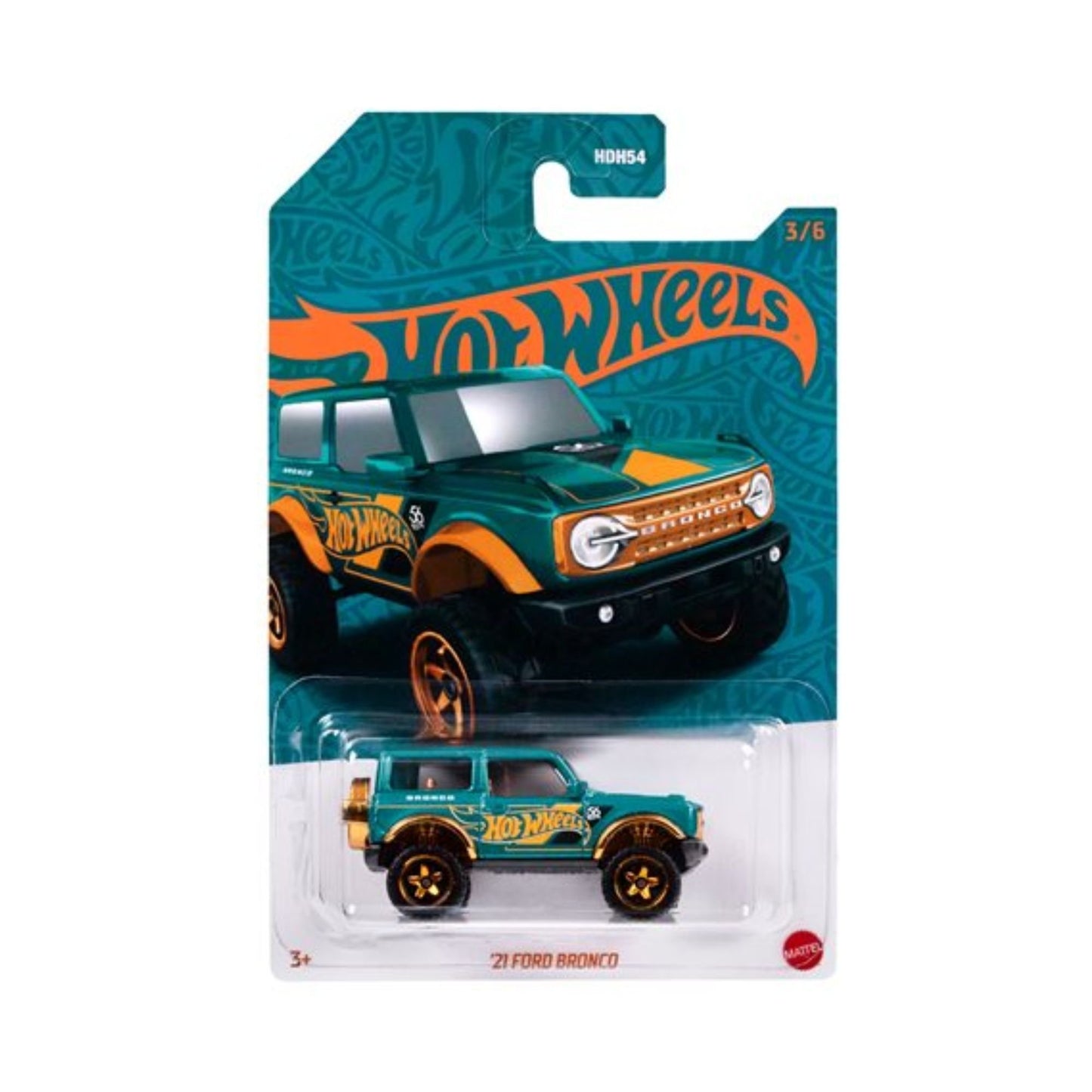 '21 Ford Bronco 3/6 Hot Wheels 56th Anniversary Special Edition Diecast - Model in Pearl & Chrome