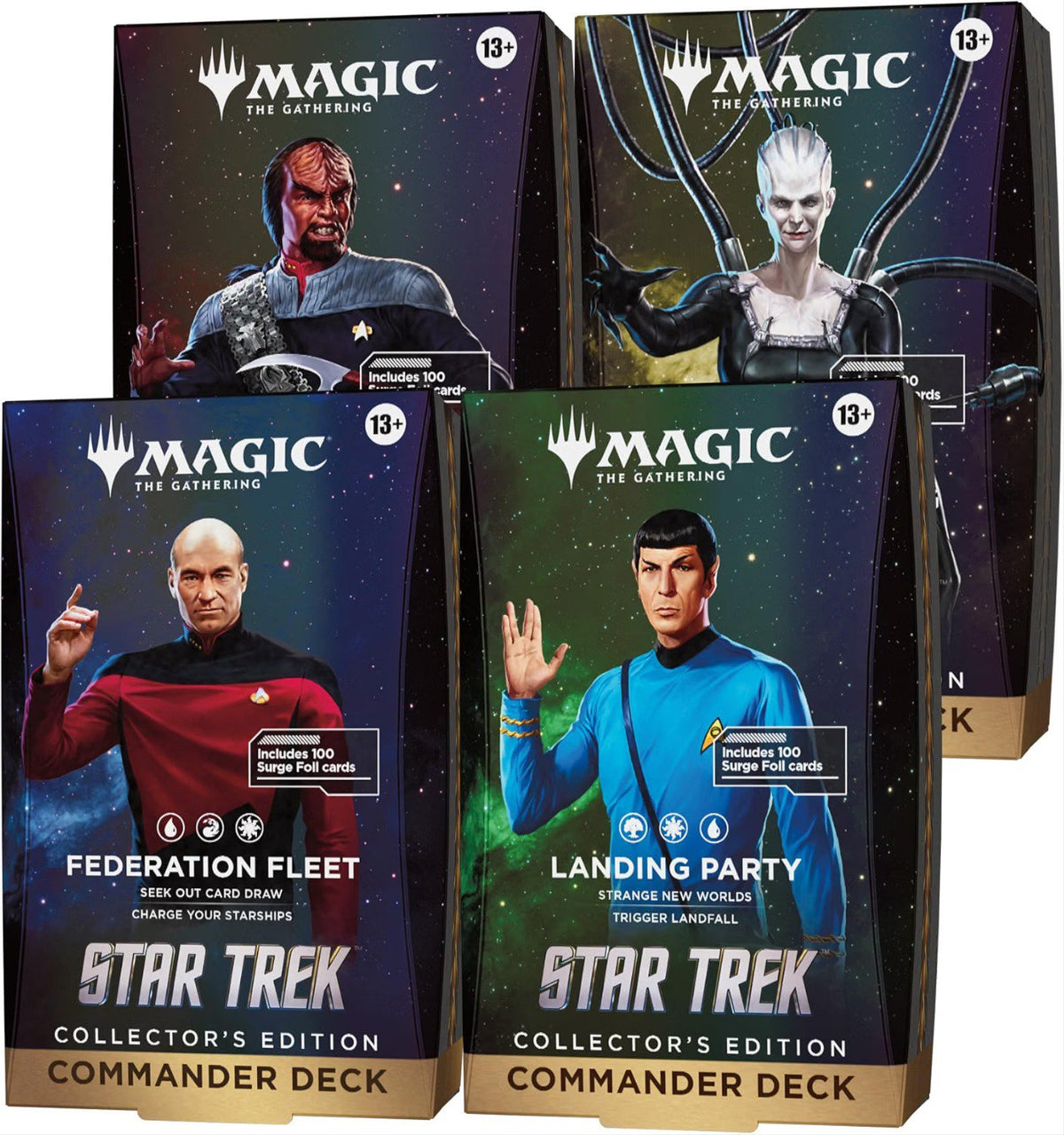 Magic: The Gathering | Star Trek Commander Decks Collector's Edition – 4-Deck Set with Federation Fleet, Landing Party, Klingon Fury & We Are the Borg (PREORDER - Release Date November 13, 2026)