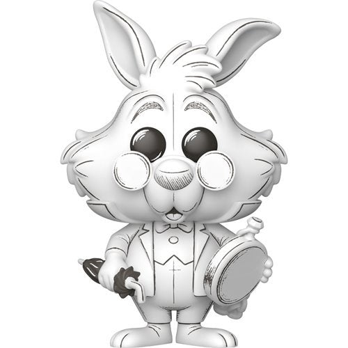 White Rabbit #1650 Funko Pop! Disney Sketched Alice in Wonderland - Approx. 4" Collectible Vinyl Figure Bundled with Display Box Protector Case - Estimated Arrival: Oct. 2025 (PRE-SALE)