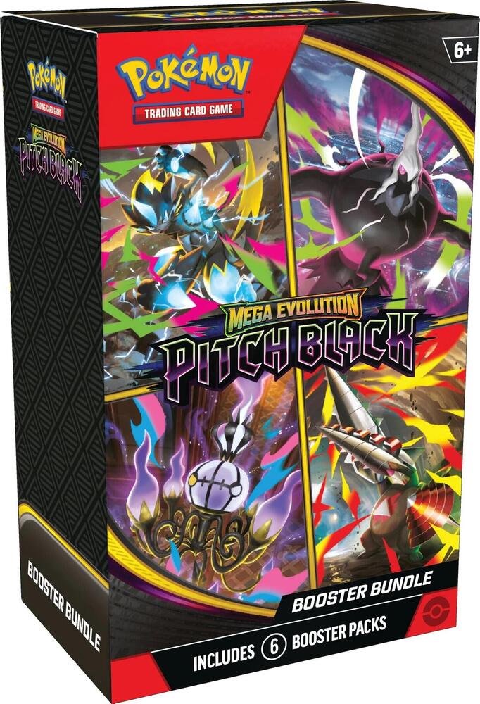 Pokémon TCG: Mega Evolution—Pitch Black Booster Bundle (ME05) – 6 Booster Packs | Trading Card Game | Mega Darkrai ex, Mega Zeraora ex & More (PREORDER - Release Date July 17)