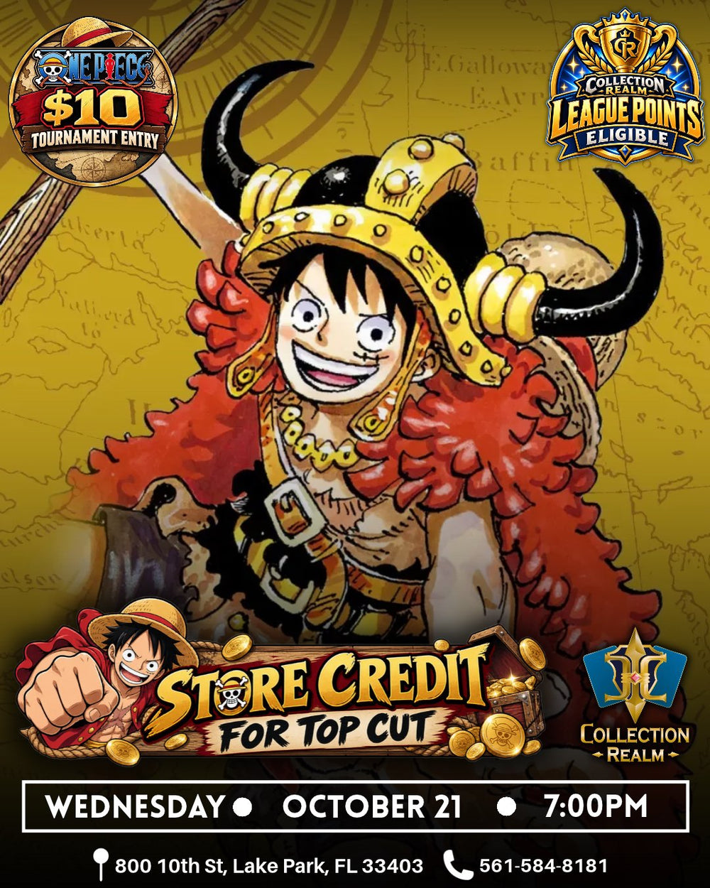 One Piece Trading Card Game – League Points Eligible Event – October 21, 2026 (Wednesday) 7:00 PM