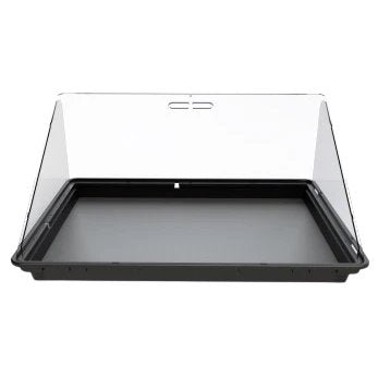 Zion Cases Horizontal Display Case with Riser, Tabletop Showcase with 1/4" Crystal Clear Acrylic Lid, Durable PP Basin, Collectible Display Case for Sports Cards, Coins, Jewelry & Memorabilia (PRE-ORDER)