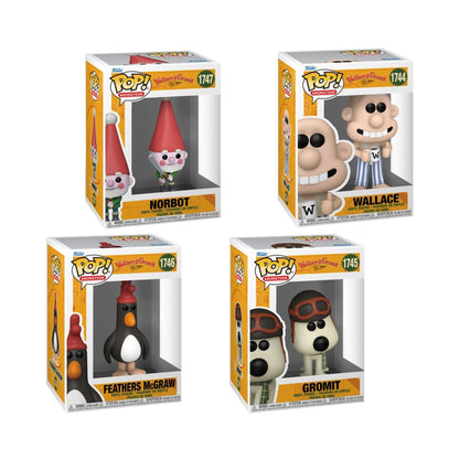 Funko Pop! Animation: Wallace and Gromit Wave 3 - Collectible Vinyl Figure - Wallace #1744, Gromit #1745, Feathers McGraw #1746, and Norbot #1747 - Set of 4