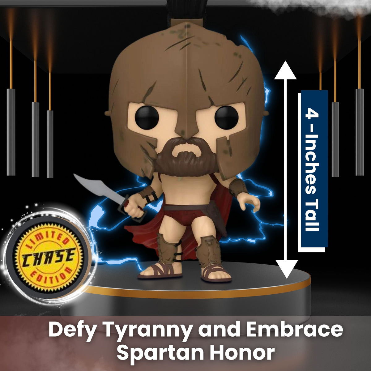 Leonidas Funko Pop! WB 100 Celebrating Every Story - Approx. 4" Chase Limited Edition Vinyl Figure #1473 with Display Box Protector Case