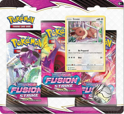 Pokemon TCG Sword and Shield Fusion Strike 3 Pack Blister Booster Packs Promo Card