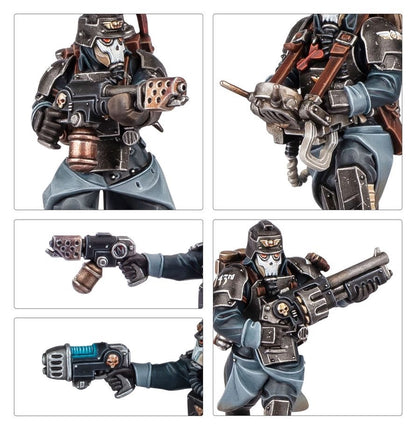 Warhammer 40,000 Astra Militarum Death Korps of Krieg Combat Engineers Set – 5+1 Plastic Miniatures Kit with Customisable Weapons, Remote Mine, Transfer Sheet, Citadel Bases (PRE-ORDER)