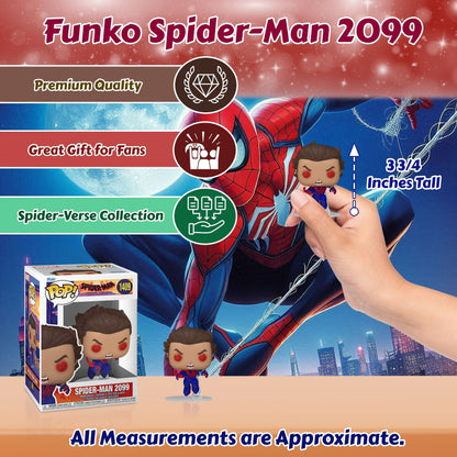 Spider-Man 2099 Unmasked Funko Pop! Spider-Man: Across The Spider-Verse - Approx. 3 3/4" Collectible Vinyl Figure #1409 with Display Box Protector Case (PRE-ORDER)