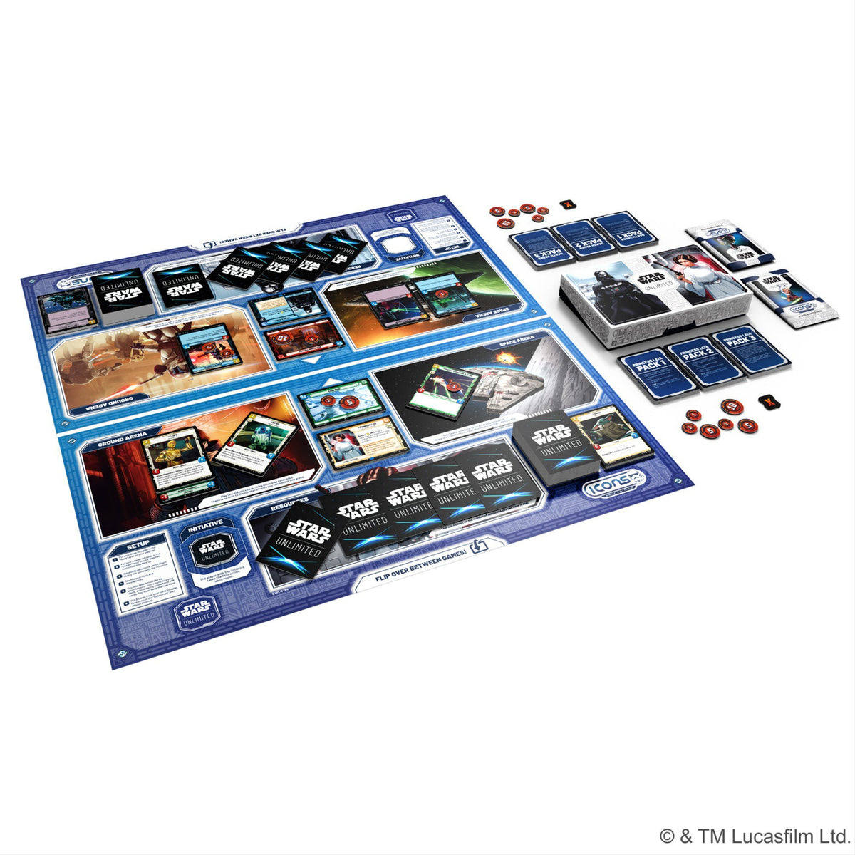Star Wars: Unlimited Icons 2027 Edition Starter Box – Trading Card Game Starter Set with Darth Vader & Princess Leia Pre-Constructed Decks (PREORDER - Release Date November  20, 2026)