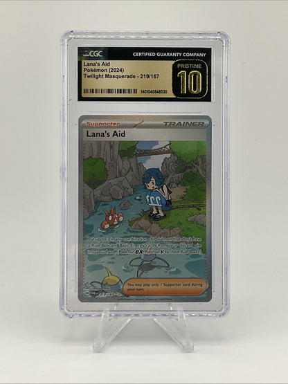 Pokemon TCG: 2024 Twilight Masquerade Lana's Aid SIR 219/197 CGC Pristine 10