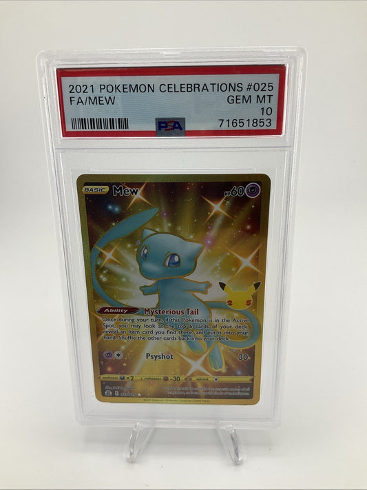 Pokemon Mew #25 2021 25th Anniversary Celebrations Gold Full Art PSA 10 GEM MINT