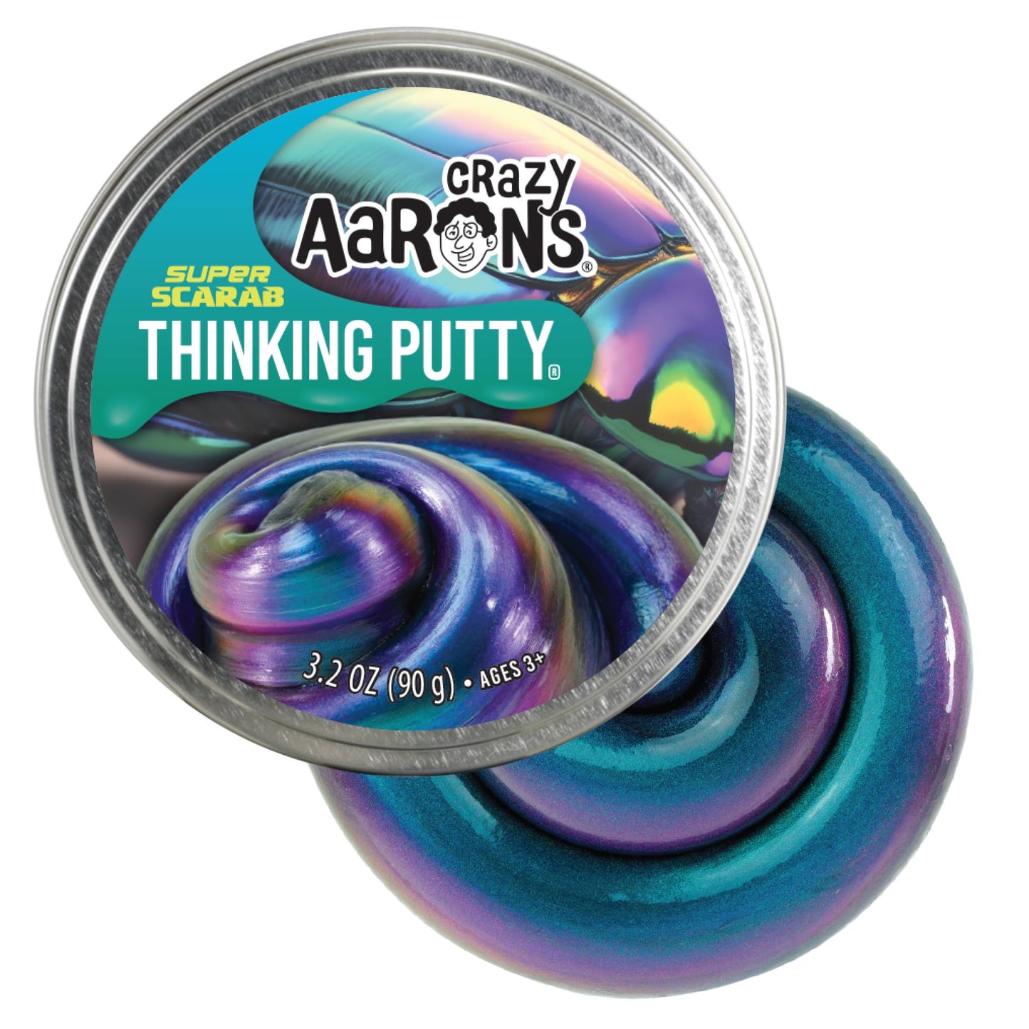 Crazy Aaron's Thinking Putty Super Scarab Color Shifting Sensory Putty Tin