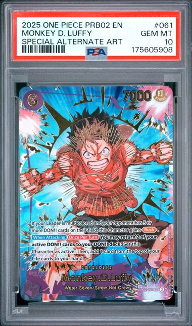 One Piece Luffy PRB02 SP Alt PSA 10 5908
