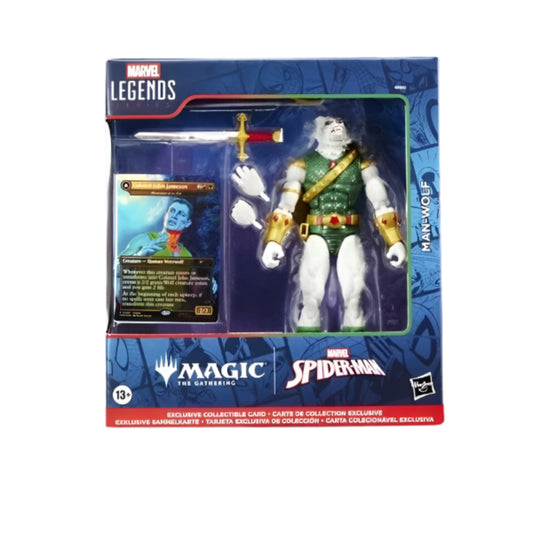 Marvel Legends Man-Wolf MTG Spiderman action figure with sword and bow