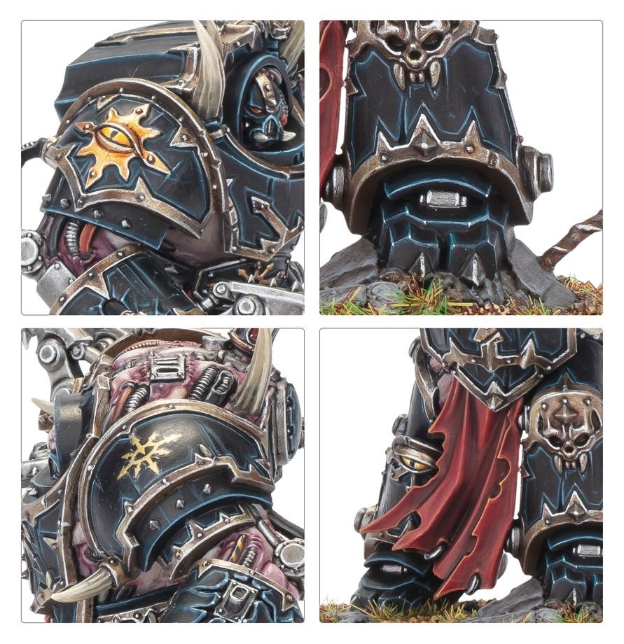 Warhammer 40,000 Chaos Space Marines Mutilators – 3 Multipart Plastic Miniatures with Interchangeable Weapons, Chaos Space Marines Army Unit, Citadel 50mm Bases & Transfer Sheet