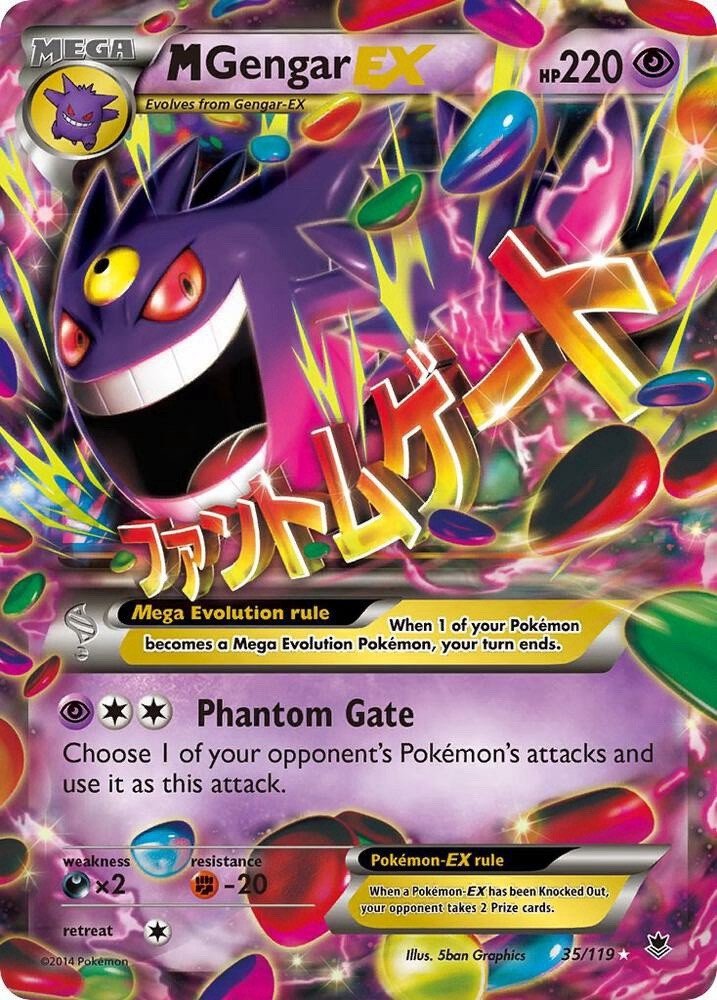 Pokémon TCG M Gengar EX 35/119 Pokemon XY - Phantom Forces Holo Ultra Rare 35/119
