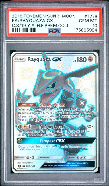Pokemon Rayquaza/Sol/Lun HFPC PSA 10 Seq