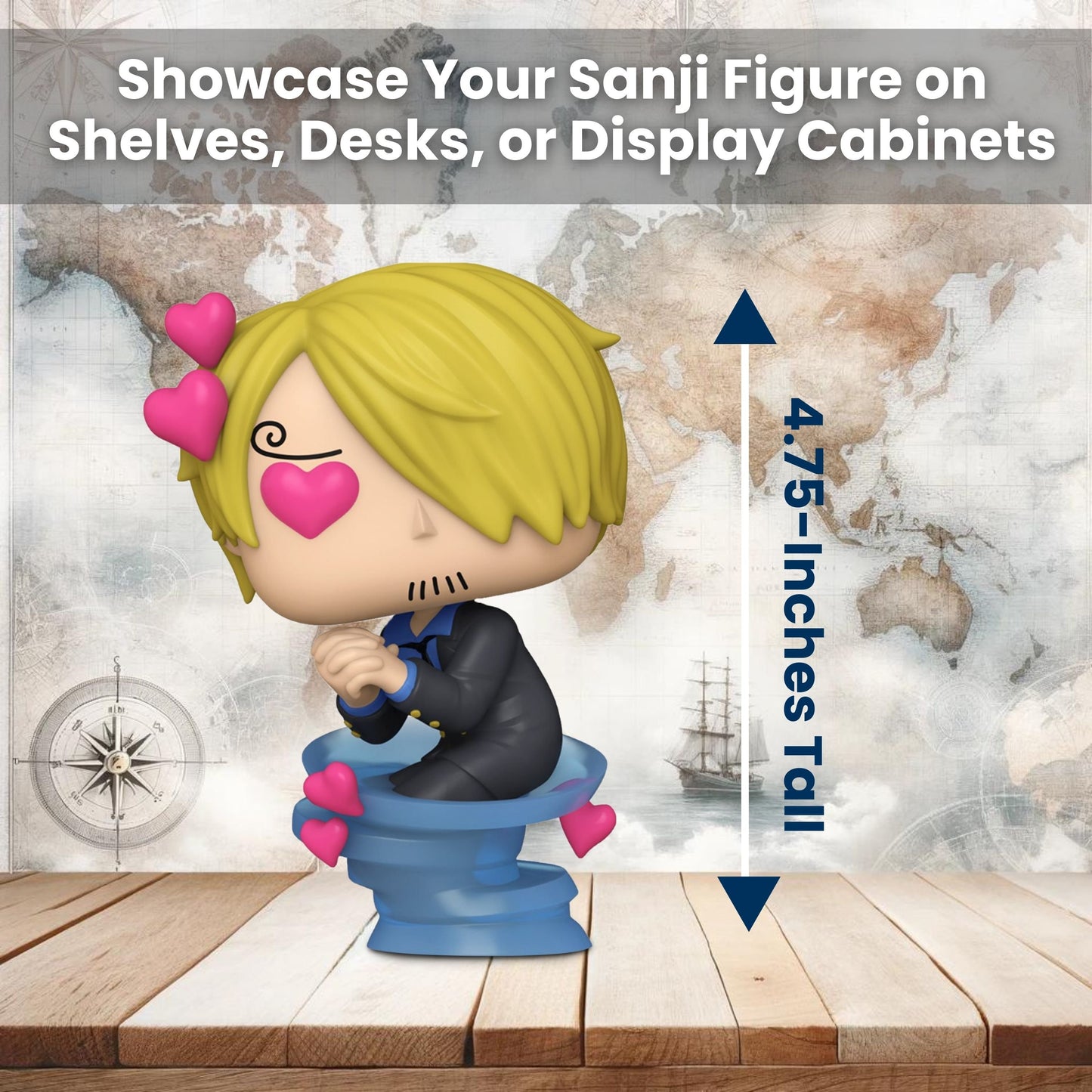 Sanji (2024) Funko Pop! Animation: One Piece - Straw Hat Pirates Crew - Approx. 4 1/4" Collectible Vinyl Figure #1773 with Window Display Box