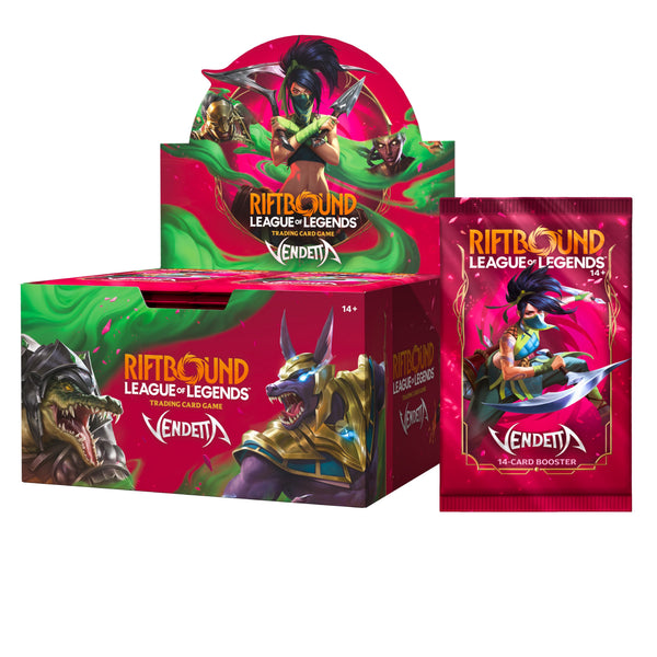 Riftbound Vendetta Booster Box League of Legends TCG 24 Packs Display 14 Cards Each Foil Rares New Mechanics Champions Collectible Trading Card Game (PRE-ORDER JULY)