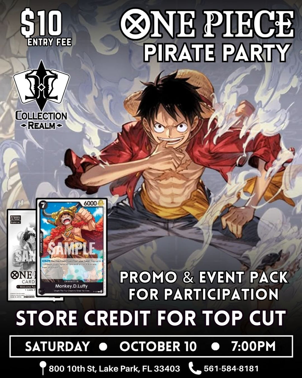 One Piece TCG Pirate Party – October 10, 2026 (Saturday 7:00 PM)