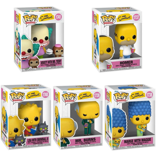 The Simpsons Wave 11 Funko Pop! Television - Set of 5 (Homer #1737, Marge with Maggie #1738, Mr. Burns #1739, Lisa with Snowball II #1740, and Krusty with Mr. Teeny #1741) Collectible Vinyl Figures