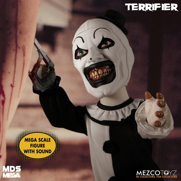 Art the Clown Mezco Toyz Terrifier Dolls - MDS Mega Scale Scary Figure with Sound - 15" Doll