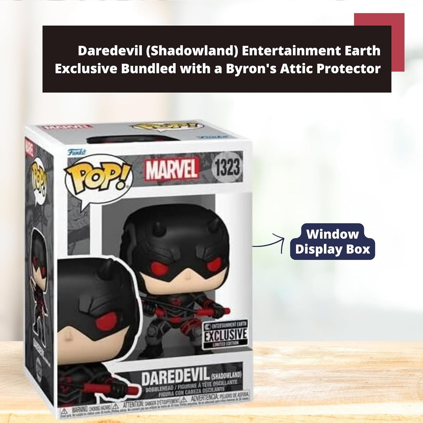 Daredevil (Shadowland) Funko Pop! Marvel - Entertainment Earth Exclusive Bobblehead Figure #1323 with Display Box Protector Case