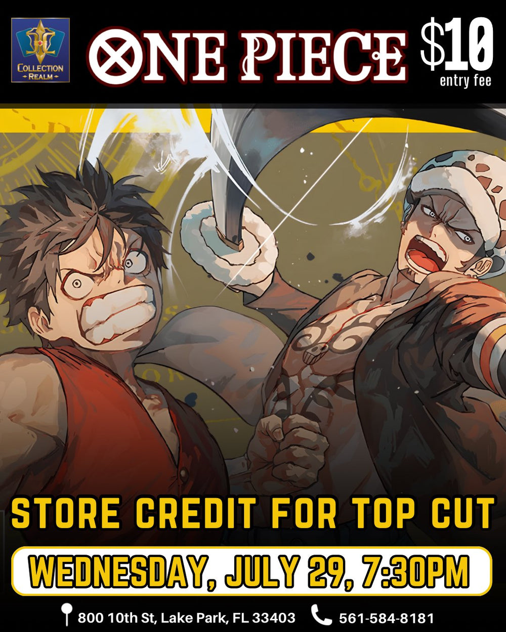 One Piece Card Game Tournament – July 29, 2026 (Wednesday 7:30 PM)