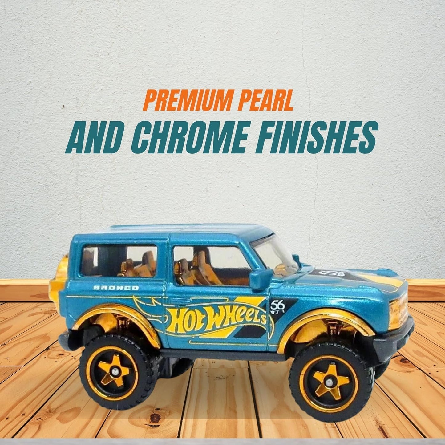 '21 Ford Bronco 3/6 Hot Wheels 56th Anniversary Special Edition Diecast - Model in Pearl & Chrome