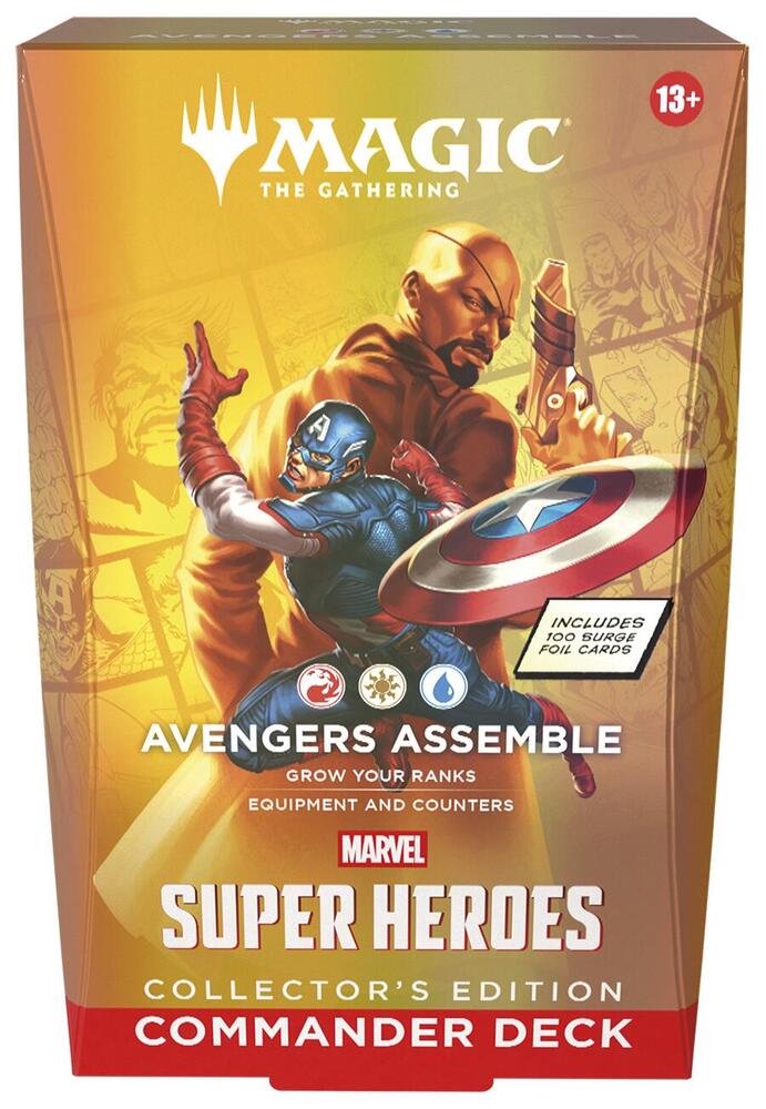 MTG Marvel Super Heroes Commander Deck - Avengers Assemble CE | Ready-to-Play Magic: The Gathering Deck with 100 Surge Foil Cards, Strategy Guide & Tokens (PRE-ORDER JUNE 26, 2026)