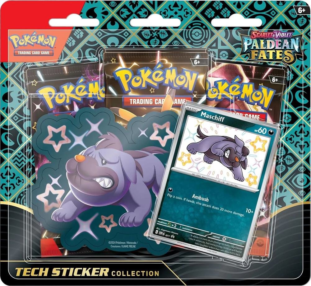 Pokémon Scarlet and Violet Paldean Fates Booster Packs with Maschiff Promo