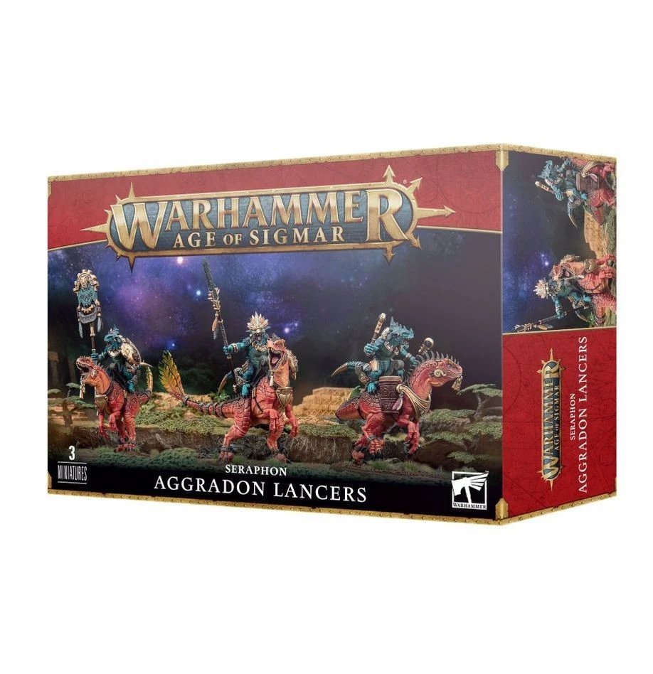 Age of Sigmar Seraphon Aggradon Lancers Miniatures - 3 Miniatures