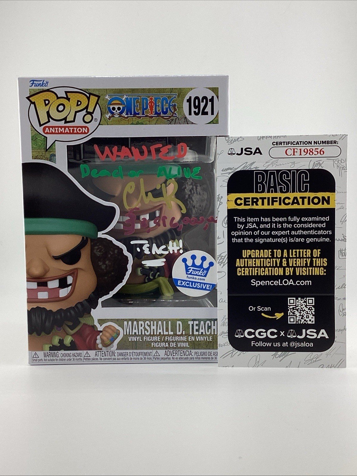 Funko Pop! One Piece - Marshall D. Teach - Funko Excl Signed Chris R #1921