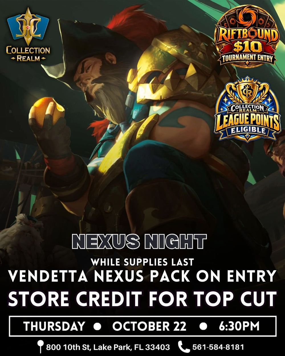 Riftbound Nexus Night League Points Event – October 22 2026 (Thursday 6:30PM)