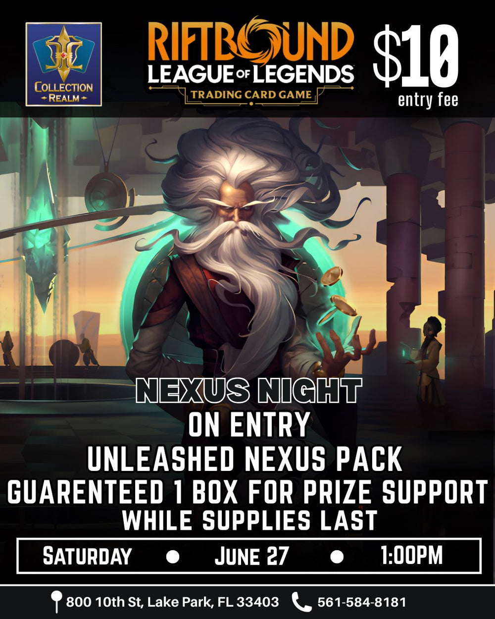 Riftbound League of Legends TCG Nexus Night Tournament – June 27, 2026 (Saturday 1:00 PM)
