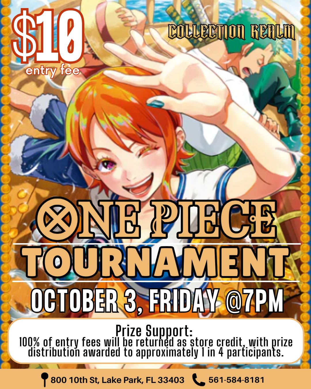 One Piece Card Game Tournament – Friday, October 3, 2025 at 7:00 PM