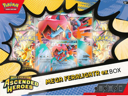 pokemon tcg mega evolution card set Pokemon TCG Mega Evolution Ascended Heroes Mega Feraligatr Box Trading – COLLECTION REALM