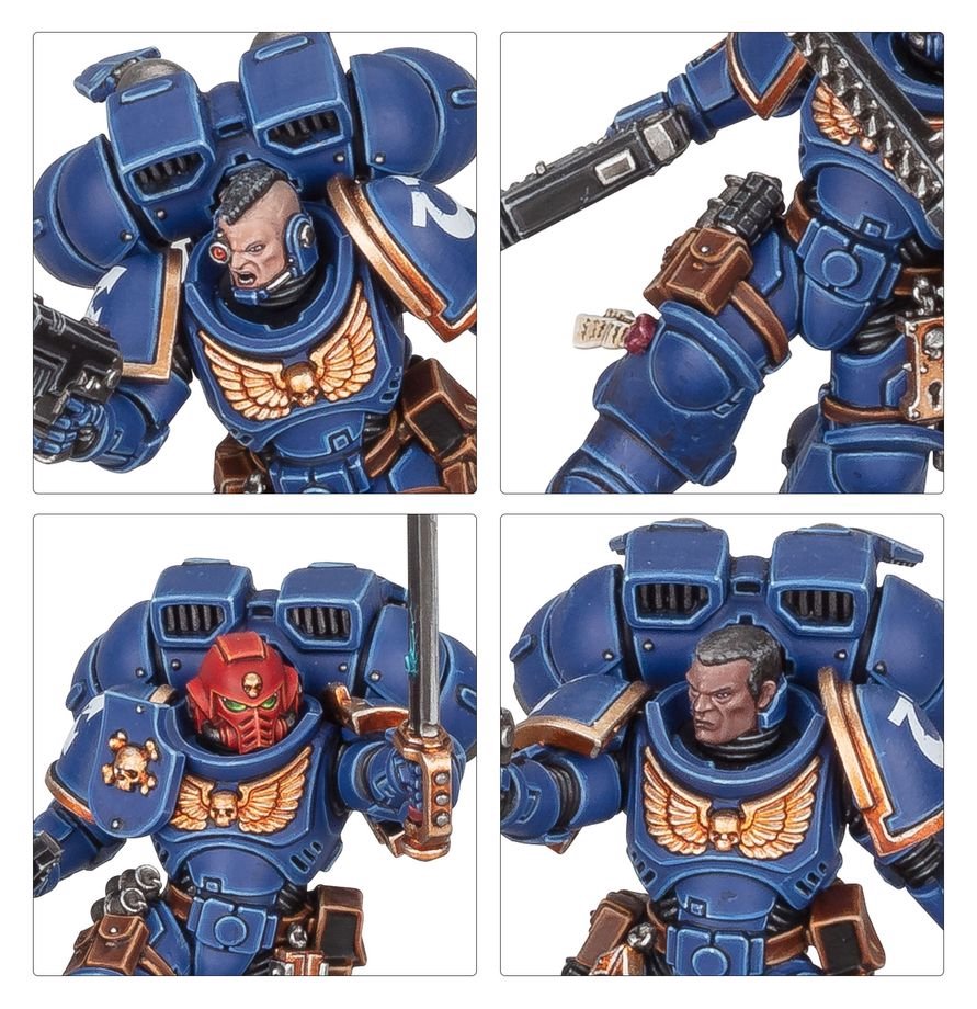 Warhammer 40K Assault Intercessors with Jump Packs - Space Marine Airborne Assault Squad Miniatures - Build 5 Jump Pack Intercessors with Chainswords, Heavy Bolt Pistols & Custom Weapon Options