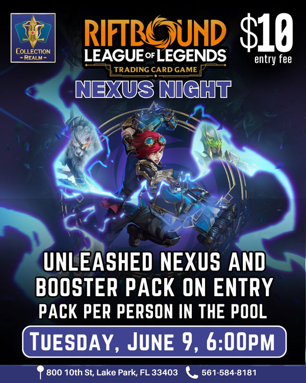 Riftbound LoL TCG Nexus Night Tournament – June 9, 2026 (Tuesday 6PM)