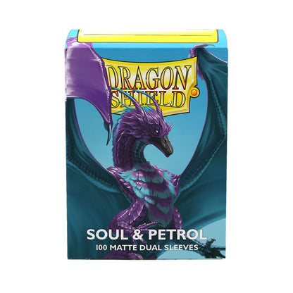 Dragon Shield Standard Matte Dual Card Sleeves Soul & Petrol 100 Count, Fully Opaque Dual-Layer Protective Sleeves with Textured Matte Finish for Standard Size Trading Cards (PRE-ORDER)