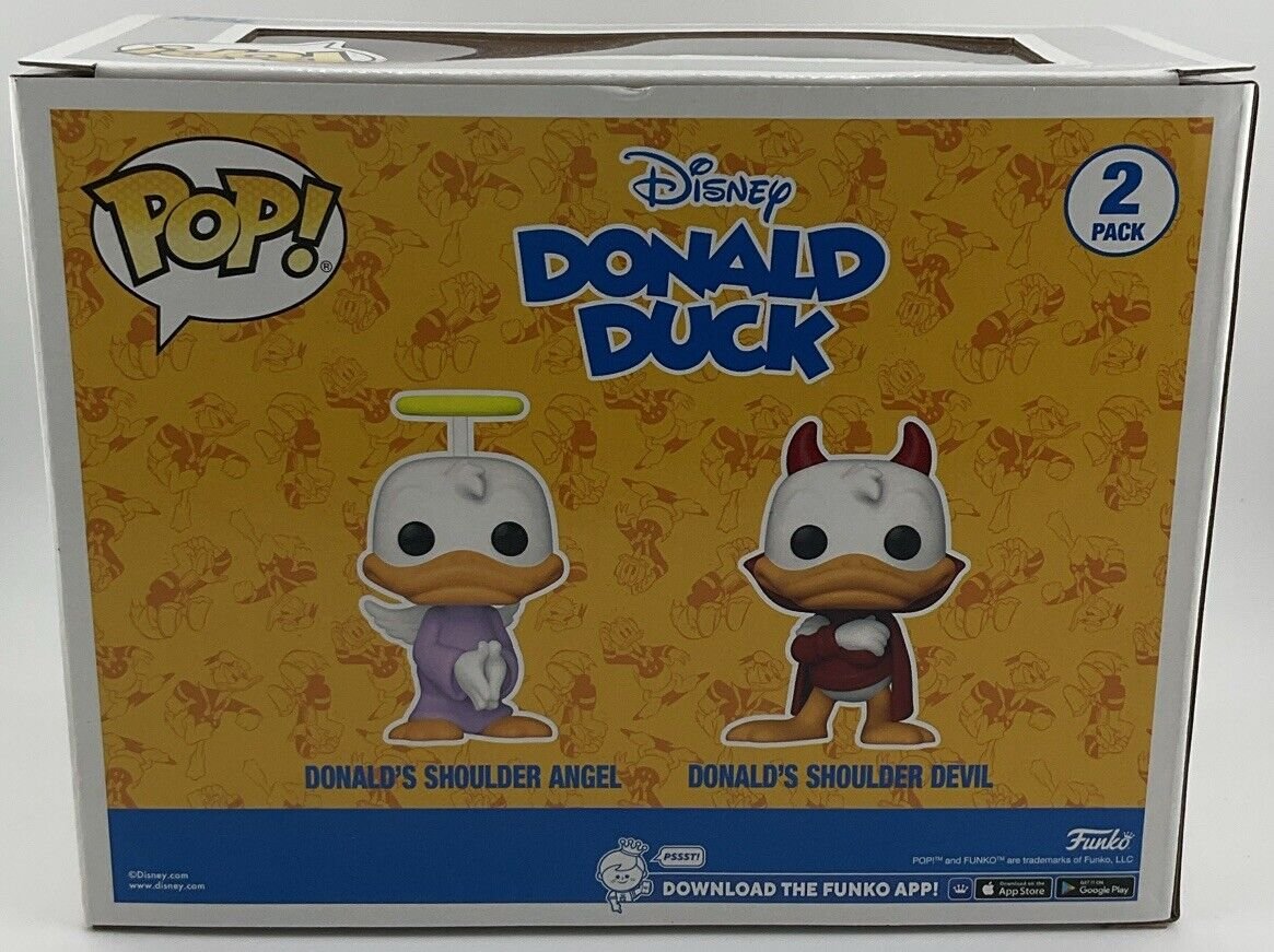 Funko Pop Disney Donald's Shoulder Angel And Devil 2 Pack 2022 WonderCon