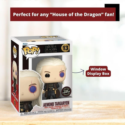 Aemond Targaryen Funko Pop! House of The Dragon - Glow Chase Limited Edition Vinyl Figure #13 with Display Box Protector Case