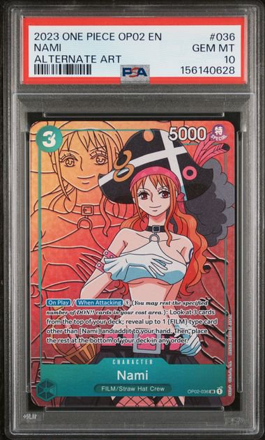 One Piece Nami OP02 Alt PSA 10 0628 Graded Collectible