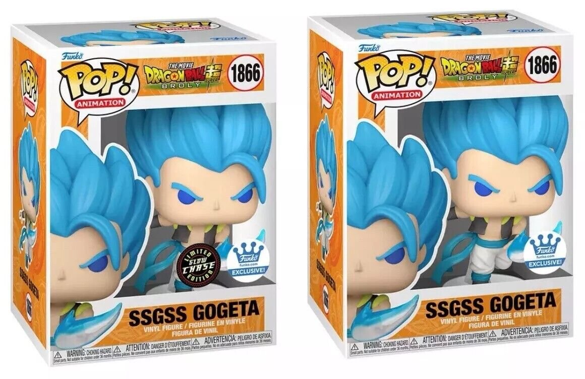 SSGSS Gogeta #1866 Funko Pop! Animation Dragon Ball Super: Broly - Set of 2 (Chase and Common) Exclusive Collectible Vinyl Figures