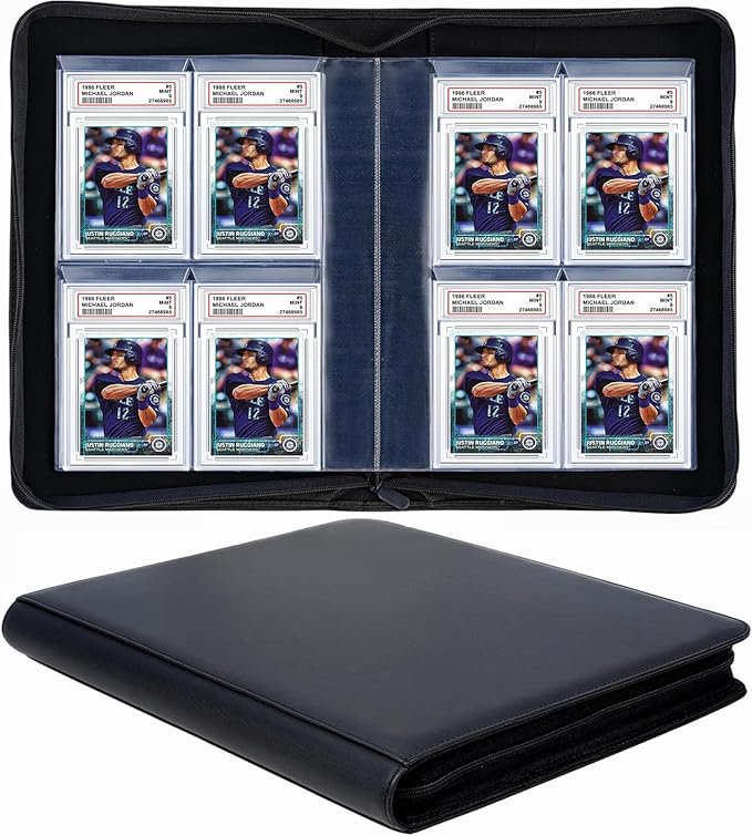 Superaimi 40 Pocket Graded Card Binder Black 10 Pages 4 Pockets Per Page