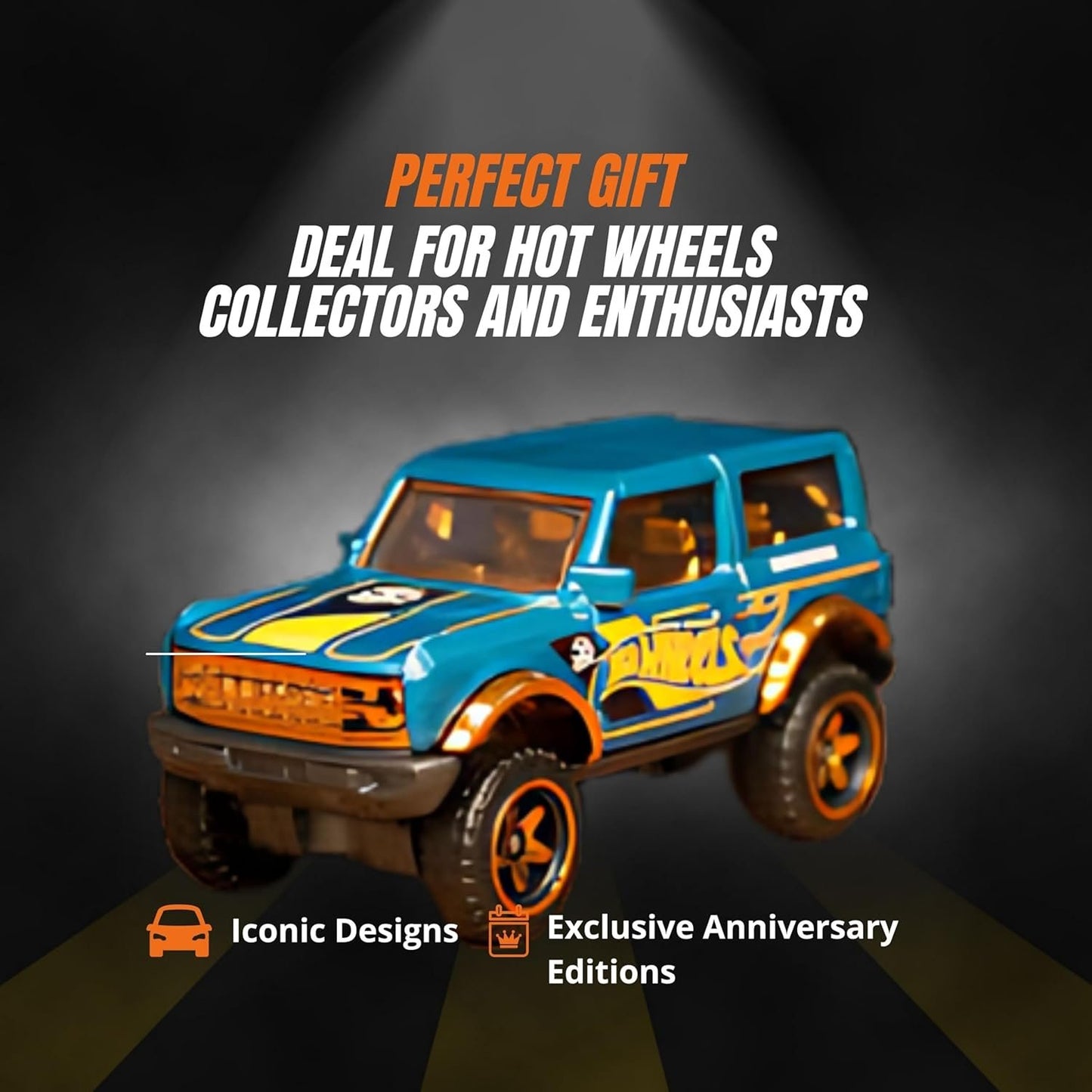 '21 Ford Bronco 3/6 Hot Wheels 56th Anniversary Special Edition Diecast - Model in Pearl & Chrome